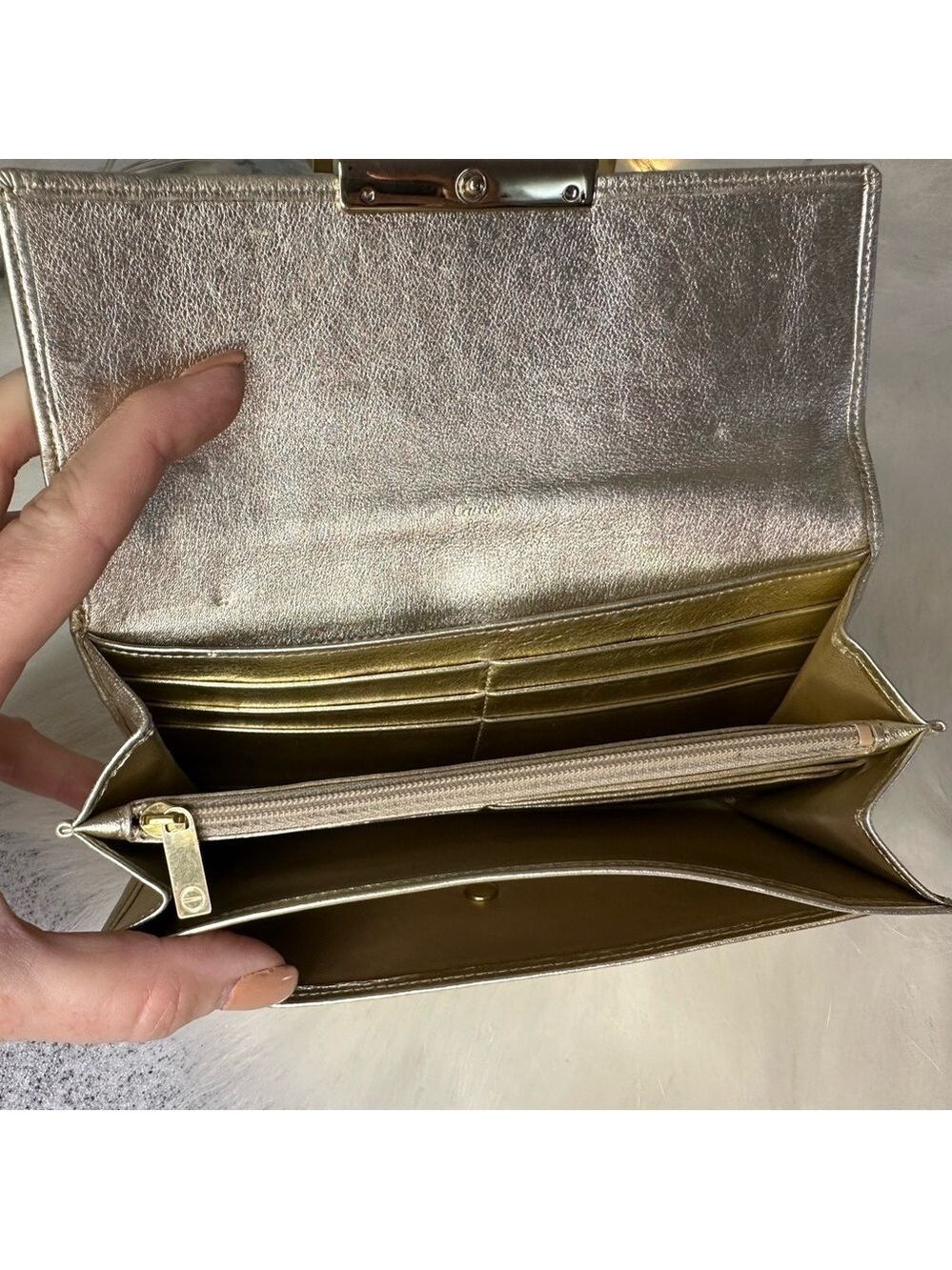 Authentic Cartier Love Collection Gold Calfskin Leather Long Wallet France Made - Picture 13 of 16
